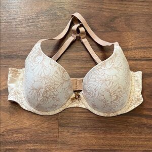 Ambrielle Tan Floral Organic Cotton Demi Bra